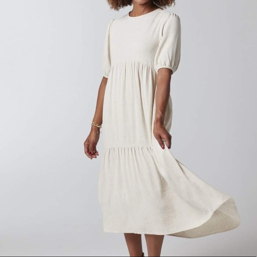 Cream Tiered Dress